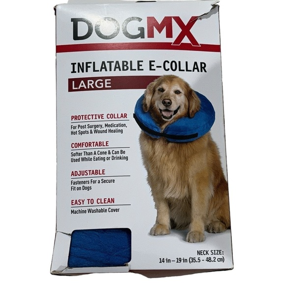 NWT DogMx Inflatable dog collar blue size large - Picture 7 of 7